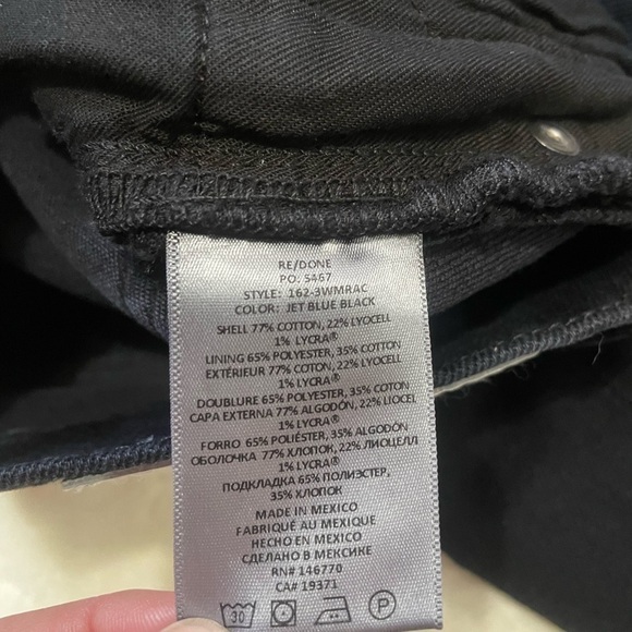 Re/done 90s Mid-Rise Ankle Crop Jeans Dark Jet Blue Black Size 26 - Picture 13 of 15